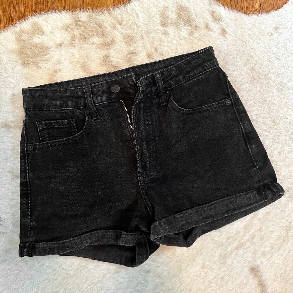 Old Navy High-Waisted Cuffed Black Jean Shorts